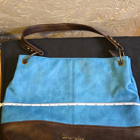 Wrangler Vegan Leather Western Purse Satchel Turquoise Bag - Picture 8 of 11